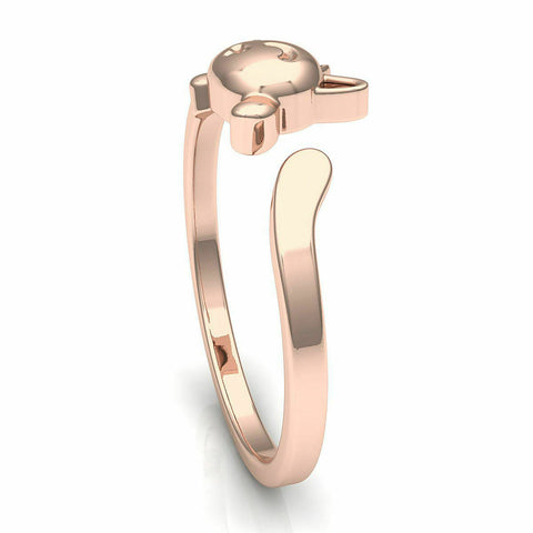 18k Solid Rose Gold Ladies Jewelry Elegant Simple Cat Band Ring CGR82R - Royal Dubai Jewellers