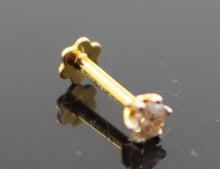Authentic 18K Yellow Gold Charm Nose Pin Stud Diamond VS2 n301 - Royal Dubai Jewellers