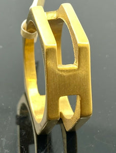 22k Ring Solid Gold ELEGANT Simple Polygon Design Unisex Band r2088 - Royal Dubai Jewellers