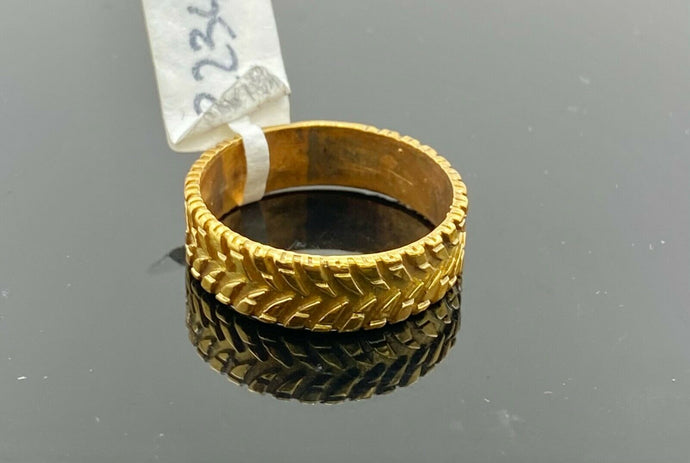 22k Ring Solid Gold ELEGANT Charm Men Geometric Band SIZE 9 