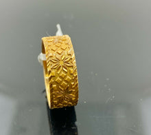 22k Ring Solid Gold ELEGANT Floral Print Geometric Band r2329 - Royal Dubai Jewellers
