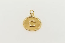 22k 22ct Solid Gold Charm Letter C Pendant Round Design p1077 ns - Royal Dubai Jewellers
