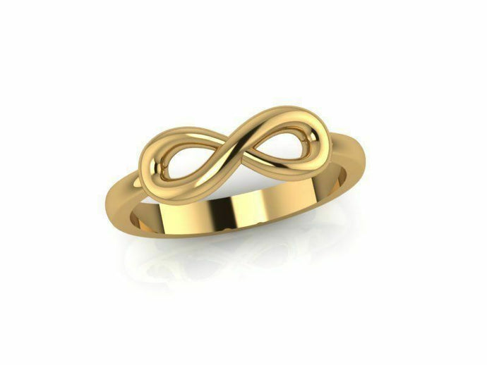 18k Ring Sold Yellow Gold Ladies Jewelry Simple Infinity Design CGR50 - Royal Dubai Jewellers
