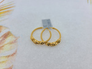 22K Solid Gold Designer Beads Hoops E22863 - Royal Dubai Jewellers
