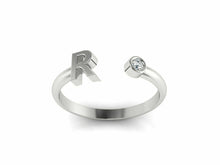 18k Ring Sold White Gold Ladies Jewelry Simple R Letter Design CGR49W - Royal Dubai Jewellers