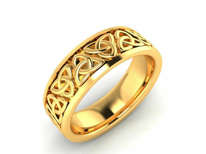 22k Ring Solid Yellow Gold Ladies Jewelry Modern Geometric Insert Design CGR3 - Royal Dubai Jewellers