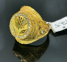 22k Ring Solid Gold ELEGANT Charm Mens Floral Band SIZE 11 "RESIZABLE" r2333z - Royal Dubai Jewellers