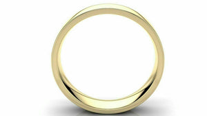 14k Solid Gold 5mm Comfort Fit Wedding Flat Band in 14k Yellow Gold "All sizes " - Royal Dubai Jewellers