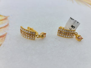 22K Solid Gold Zircon Clip Ons E22271 - Royal Dubai Jewellers