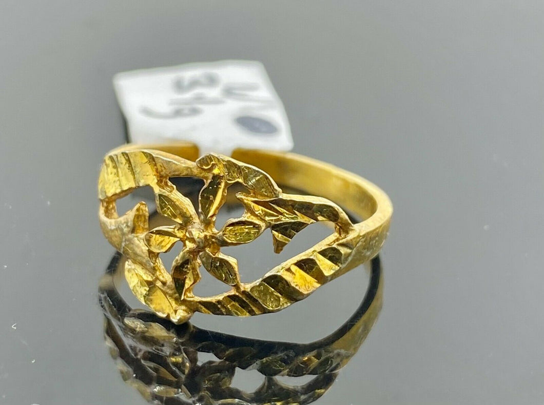 22k Ring Solid Gold ELEGANT Charm Ladies Floral Band SIZE 5 
