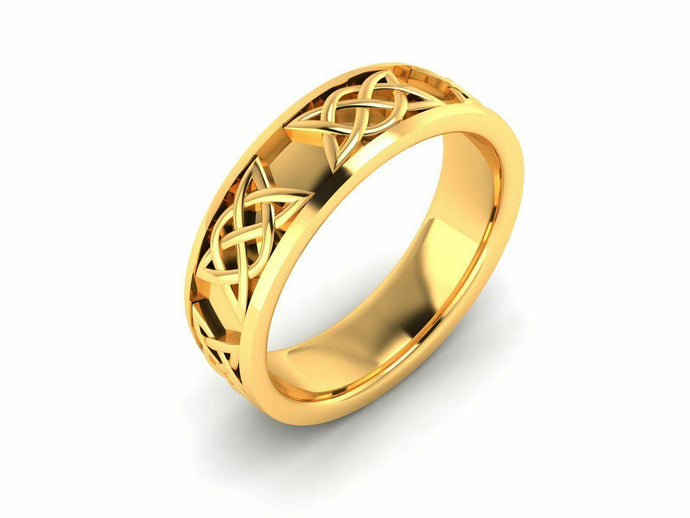 22k Ring Solid Yellow Gold Ladies Jewelry Modern Geometric Pattern CGR19 - Royal Dubai Jewellers