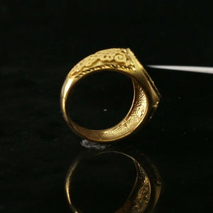 22k Ring Solid Gold ELEGANT Charm Men Medieval Ring SIZE 9.5 "RESIZABLE" r2336 - Royal Dubai Jewellers