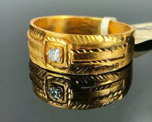 22k Ring Solid Gold ELEGANT Charm Mens Band SIZE 11 "RESIZABLE" r2569mon - Royal Dubai Jewellers