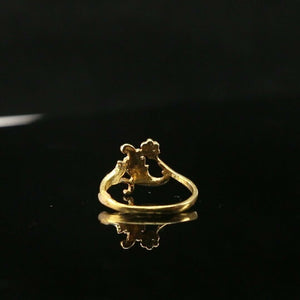 22k Ring Solid Gold ELEGANT Charm Ladies Floral Band SIZE 5.5 "RESIZABLE" r2108 - Royal Dubai Jewellers