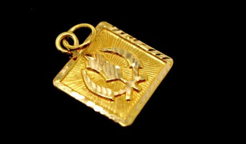 22k 22ct Solid Gold SIKH RELIGIOUS KHANDA ONKAR Pendant Diamond Cut p973 ns - Royal Dubai Jewellers