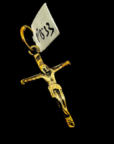 22k Pendant Solid Gold ELEGANT Simple Jesus Cross Crucifix Design P1533 - Royal Dubai Jewellers