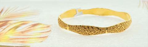 22k Solid Gold Elegant Taper Shape Bangle b8391 - Royal Dubai Jewellers