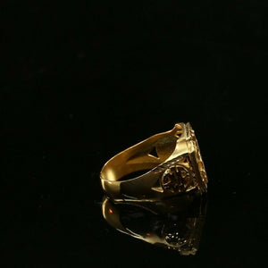 22k Ring Solid Gold Elegant Money Emblem Design Mens Ring Size R2046 mon - Royal Dubai Jewellers