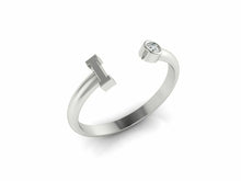 18k Ring Sold White Gold Ladies Jewelry Simple I Letter Design CGR46W - Royal Dubai Jewellers