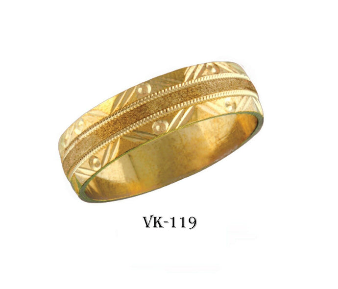 18k Solid Gold Elegant Ladies Modern Traditional Flat Band 6MM Ring Vk119v - Royal Dubai Jewellers