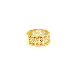 22k Ring Solid Gold Elegant Cross Section Filigree Ladies Ring Size R2026 mon - Royal Dubai Jewellers