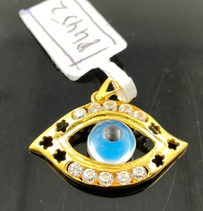 22K Solid Gold Evil Eye Pendant P4452 - Royal Dubai Jewellers