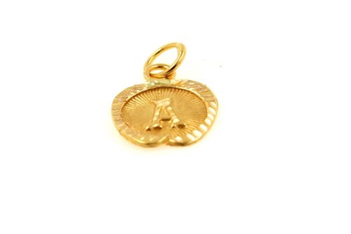 22k 22ct Solid Gold Charm Letter A Pendant Apple Design p1214 ns - Royal Dubai Jewellers