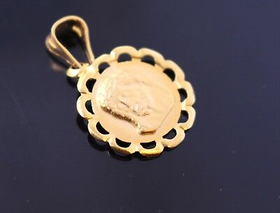 22k 22ct Solid Gold Christian Jesus Pendant Charm Locket Diamond Cut p752 - Royal Dubai Jewellers