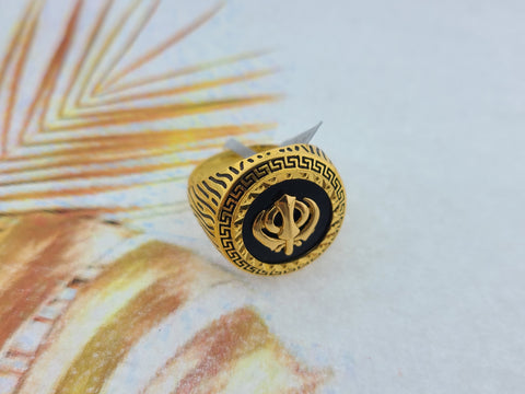 22K Solid Gold Khanda Ring R8969 - Royal Dubai Jewellers