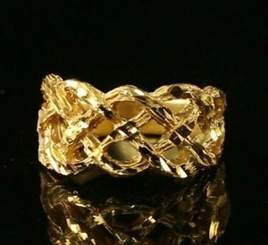 22k Ring Solid Gold ELEGANT Charm Ladies Simple Ring SIZE 5 "RESIZABLE" r2099 - Royal Dubai Jewellers