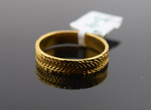 22k Ring Solid Gold ELEGANT Charm Classic Ladies Band "RESIZABLE" r2068mon - Royal Dubai Jewellers