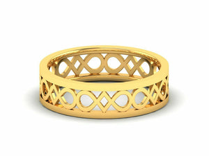 22k Ring Solid Yellow Gold Ladies Jewelry Modern Geometric Pattern CGR9 - Royal Dubai Jewellers