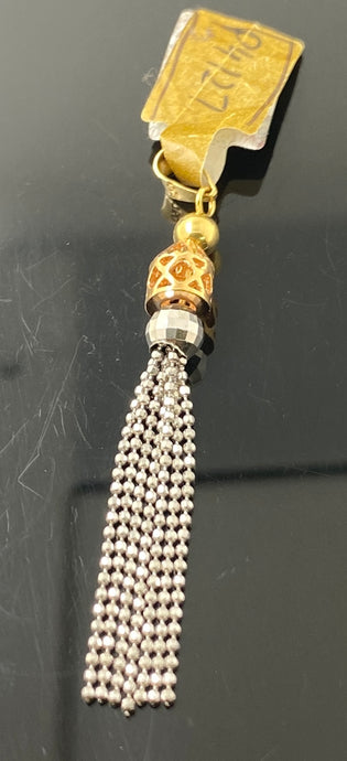 14k Solid Gold Simple Ladies Two Tone Charm Pendant p4127 - Royal Dubai Jewellers