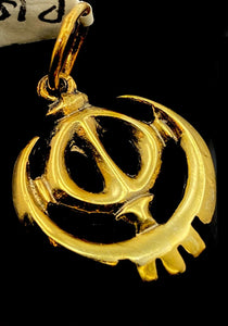22k Pendant Solid Gold ELEGANT Simple Sikh Religious Pendant P1528 - Royal Dubai Jewellers