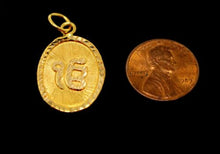 22k 22ct Solid Gold SIKH RELIGIOUS KHANDA ONKAR Pendant Diamond Cut p972 ns - Royal Dubai Jewellers