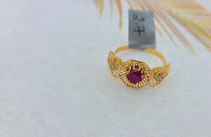 22K Solid Gold Designer Zircon Ring R9130 - Royal Dubai Jewellers