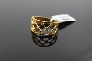 22k Ring Solid Gold ELEGANT Charm Ladies Band SIZE 7.5 "RESIZABLE" r2537mon - Royal Dubai Jewellers