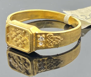 22k Ring Solid Gold ELEGANT Charm Mens Band SIZE 11 "RESIZABLE" r2571mon - Royal Dubai Jewellers