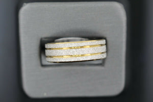 18k Solid Gold Elegant Ladies Modern Sand Finish Band Ring R9265m - Royal Dubai Jewellers