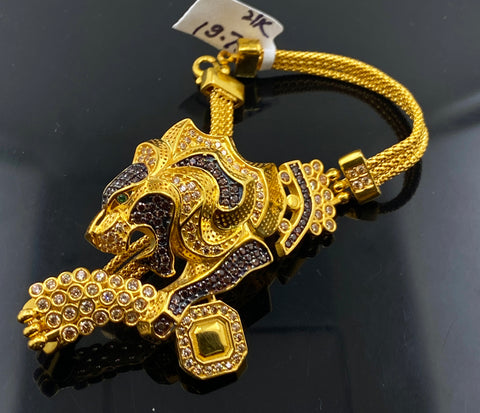 21K Solid Gold Two Tone Panther Bracelet BR6014 - Royal Dubai Jewellers