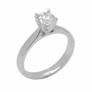 18k Solid Gold Elegant ladies Modern Reverse Tapered Round Solitaire Ring D2024v - Royal Dubai Jewellers