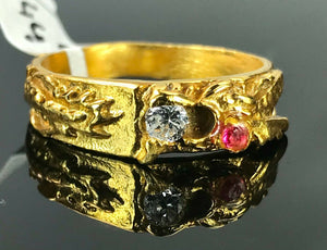 22k Ring Solid Gold ELEGANT Charm Men Dragon Band SIZE 10.25 "RESIZABLE" r2106 - Royal Dubai Jewellers