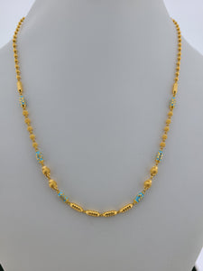 22K Solid Gold Chain With Diamond Cut Beads C4418 - Royal Dubai Jewellers