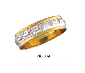 14k Solid Gold Elegant Ladies Modern Traditional Flat Band 6MM Ring VK109v - Royal Dubai Jewellers