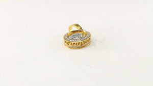 22k Solid Gold ELEGANT Simple Two Tone Religious Mother Marie Pendant P2097 - Royal Dubai Jewellers
