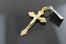 22k Pendant Solid Gold ELEGANT Simple Diamond Cut Religious Cross Pendant P1532 - Royal Dubai Jewellers