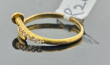 22k Ring Solid Gold ELEGANT Charm Simple Nail Design Ladies Band r2083z - Royal Dubai Jewellers