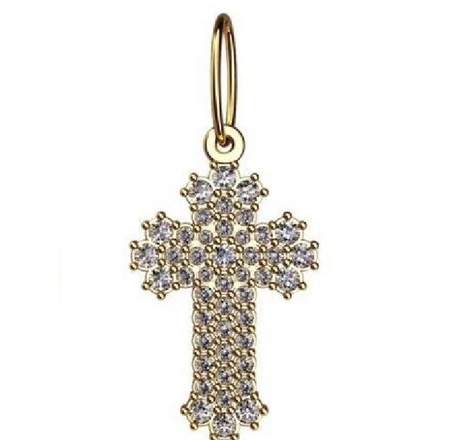 Authentic Solid Gold Unique Cross Pendant Vintage Design MV 50066 - Royal Dubai Jewellers