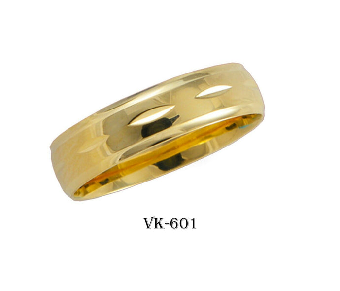 18k Solid Gold Elegant Ladies Modern Shiny Finished Flat Band 5mm Ring VK601v(Y) - Royal Dubai Jewellers