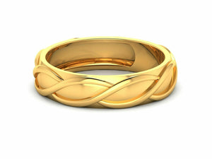 22k Ring Solid Yellow Gold Ladies Jewelry Modern Double Twist Pattern CGR8 - Royal Dubai Jewellers